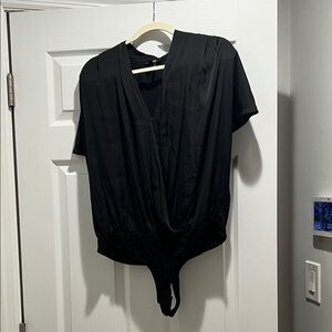 PAIGE Black V-Neck Bodysuit